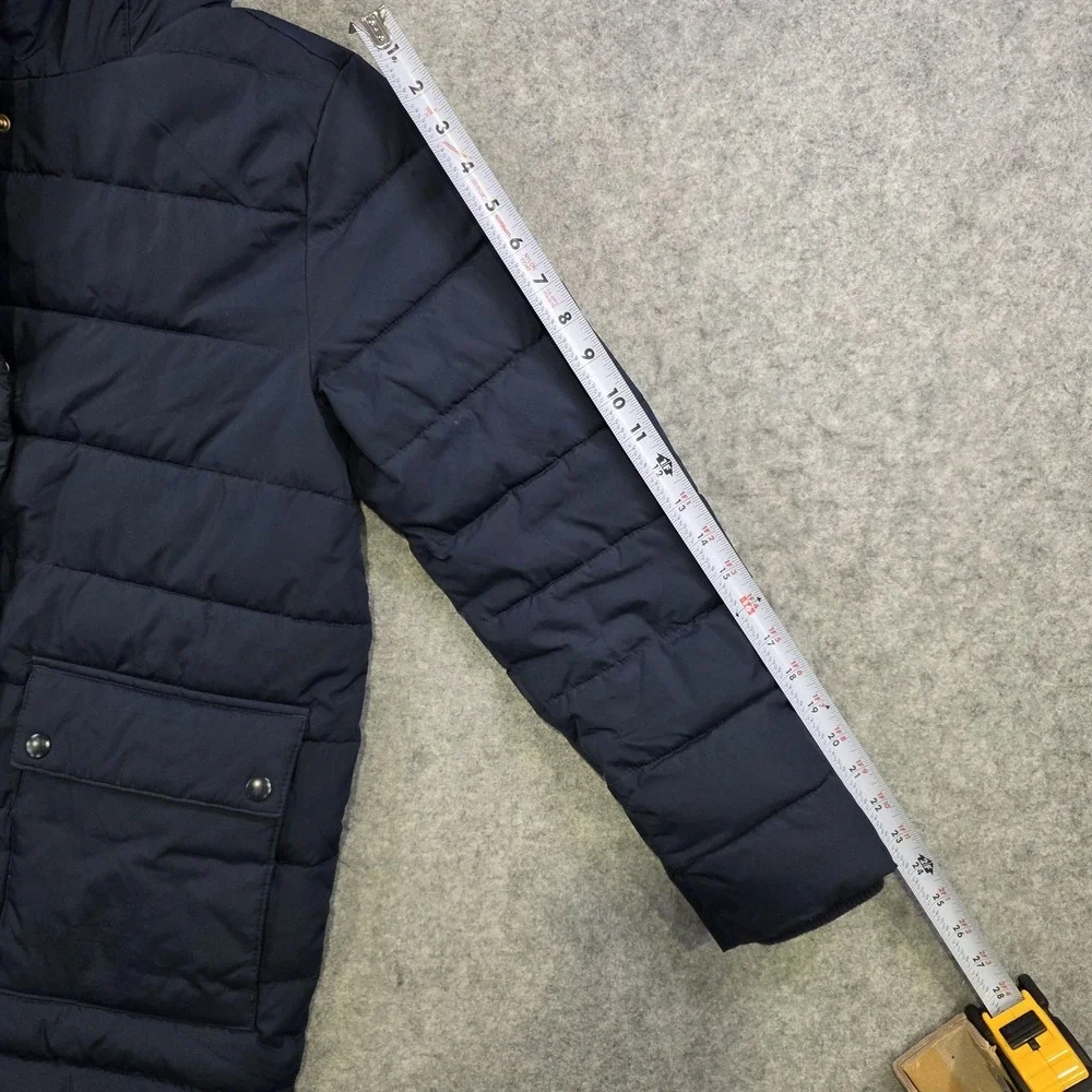 J.Crew Coat Womens XL Navy Blue Hooded Primaloft Insulated Parka Jacket AZ420‎